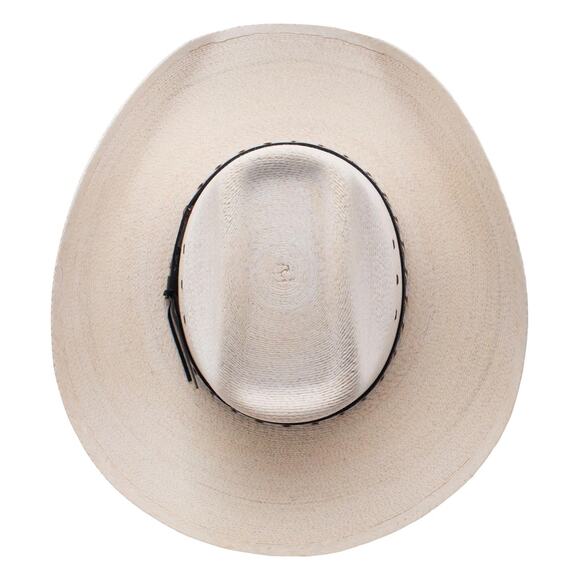 Stetson Mens Square Eyelets Palm Cowboy Hat Size 7 5/8 Western Hat Wide Brim - Picture 2 of 10